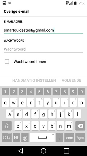 Voer uw Gmail adres in en selecteer Volgende