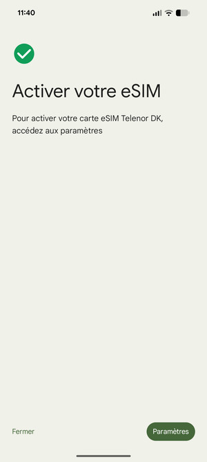 Sélectionnez Paramètres