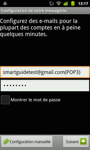 Saisissez votre adresse Gmail ou Hotmail et votre mot de passe. Appuyez sur Suivant