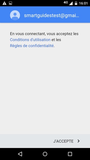 Sélectionnez J'ACCEPTE