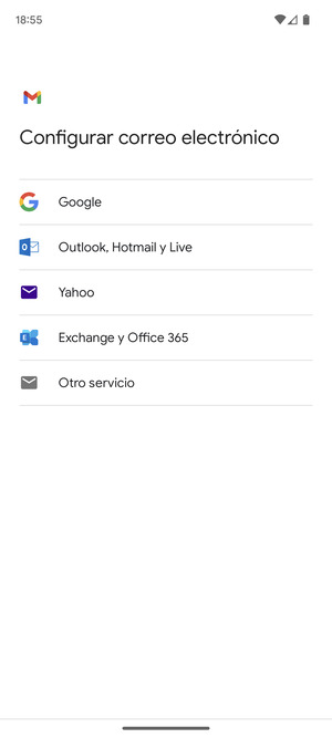 Seleccione Exchange y Office 365