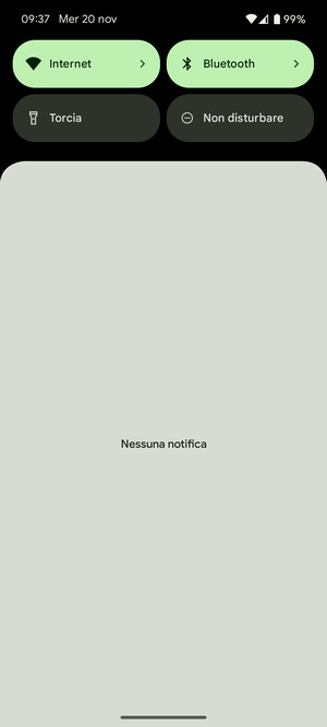 Scorri nuovamente verso il basso il menu in alto