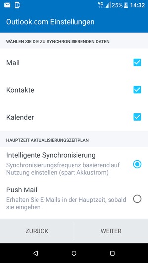 Wählen Sie WEITER