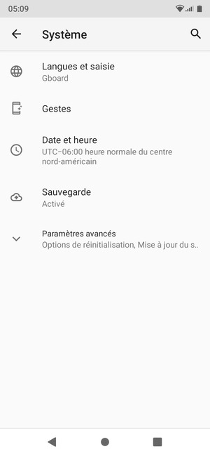 Sélectionnez Paramètres avancés