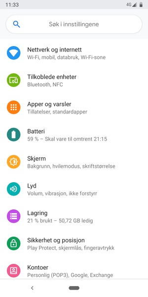 Velg Nettverk og internett