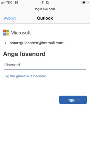 Ange ditt lösenord och välj Logga in