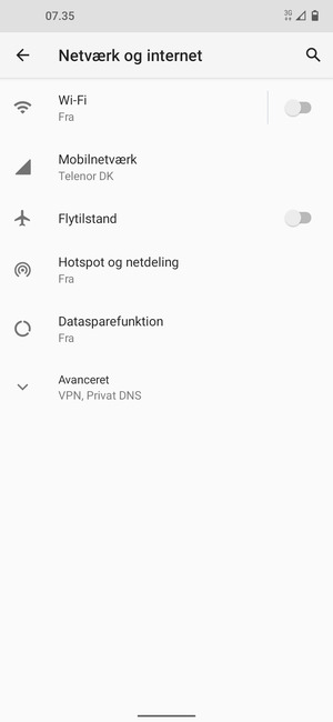 Vælg Mobilnetværk