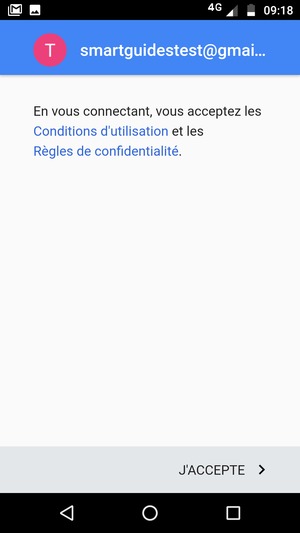 Sélectionnez J'ACCEPTE