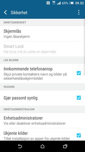 Velg Skjermlås
