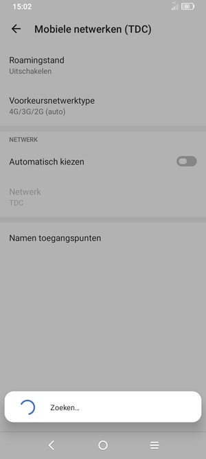 Wacht tot de zoekopdracht beëindigd is