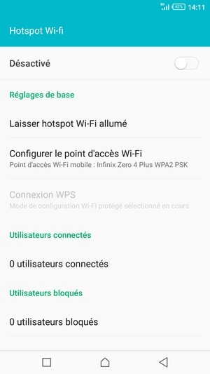 Sélectionnez Configurer le point d'accès Wi-Fi