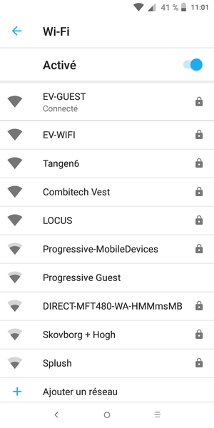 Vous êtes maintenant connecté au réseau Wi-Fi