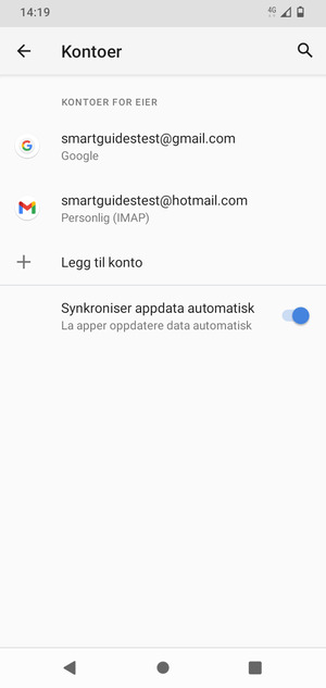 Velg din Google-konto