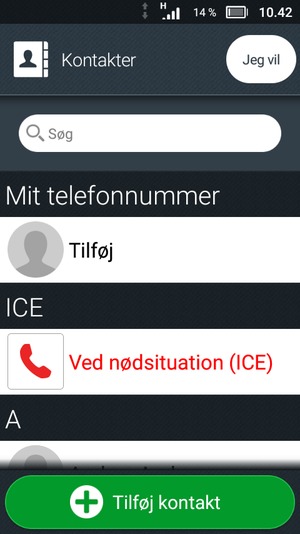 Vælg Jeg vil