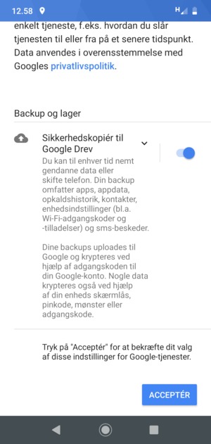 Vælg ACCEPTÉR