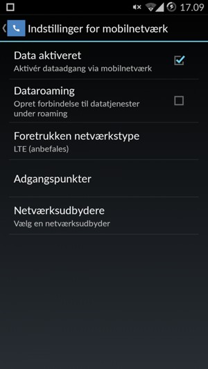 Vælg Foretrukken netværkstype