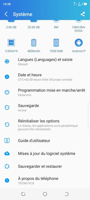 Sélectionnez Mises à jour du logiciel système