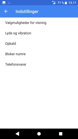 Vælg Telefonsvarer