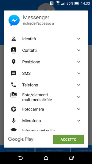 Seleziona ACCETTO