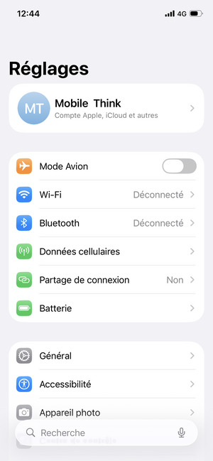 Sélectionnez Données cellulaires