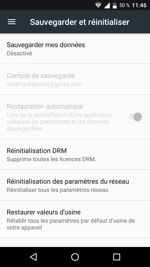 Sélectionnez Sauvegarder mes données