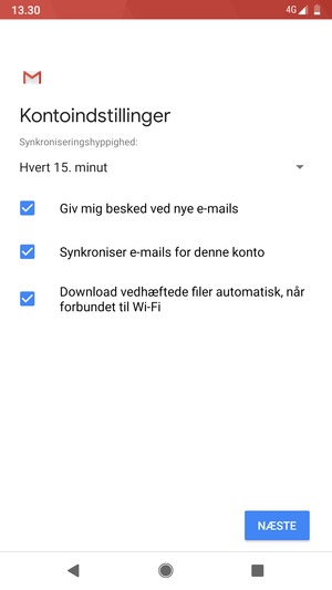 Vælg NÆSTE