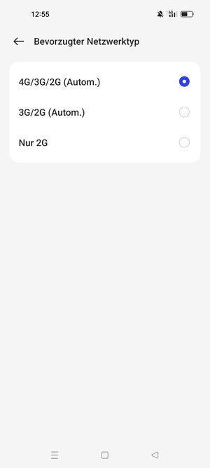 Wählen Sie die gewünschte Option