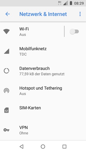 Wählen Sie Mobilfunktnetz