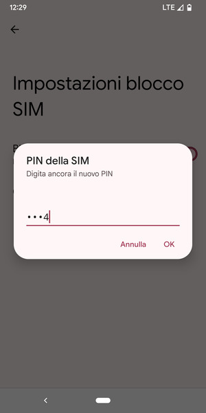 Conferma il nuovo nuovo PIN e seleziona OK