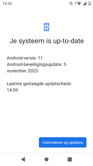 Als uw telefoon up-to-date is, zult u het volgende scherm zien