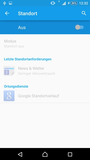 Schalten Sie Standort aus