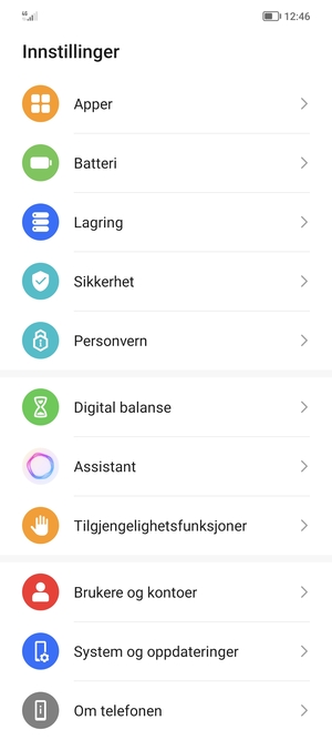 Bla til og velg System og oppdateringer