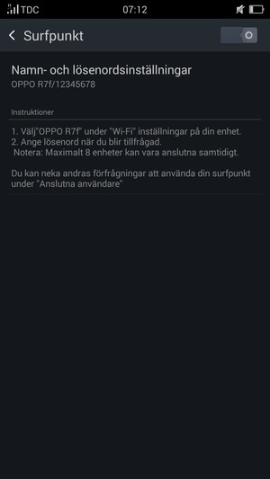 Välj Namn- och lösenordsinställningar