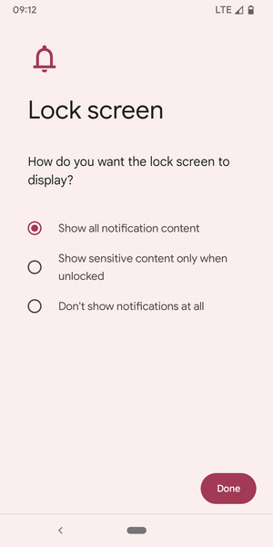 Select your preferred option and select Done