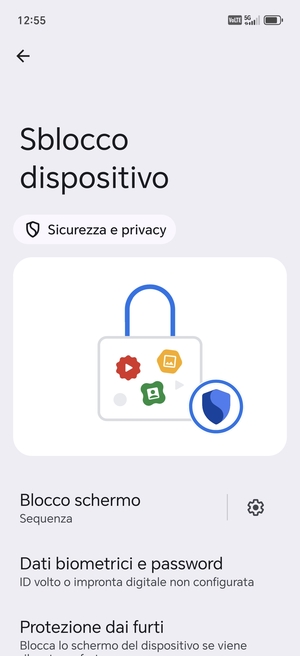 Il tuo telefono è ora protetto dal blocco schermo
