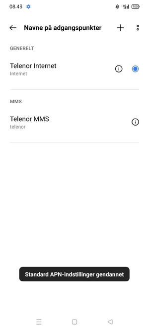 Vælg Ny APN