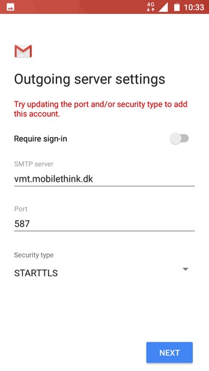 Select Security type