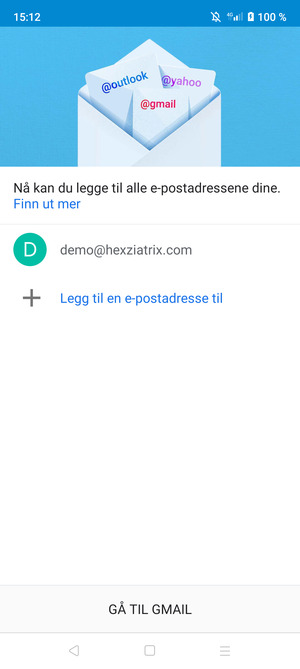 Velg GÅ TIL GMAIL