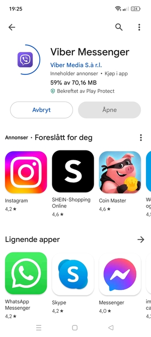 Vent til installasjonen er ferdig