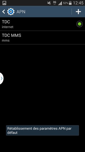 Votre téléphone va être réinitialisé avec les paramètres Internet et MMS par défaut