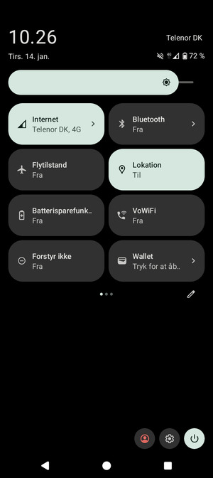 Slå  Lokation fra