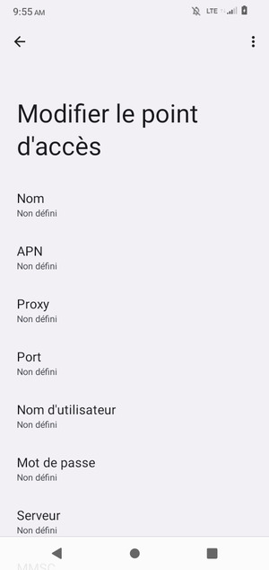 Saisissez les informations MMS
