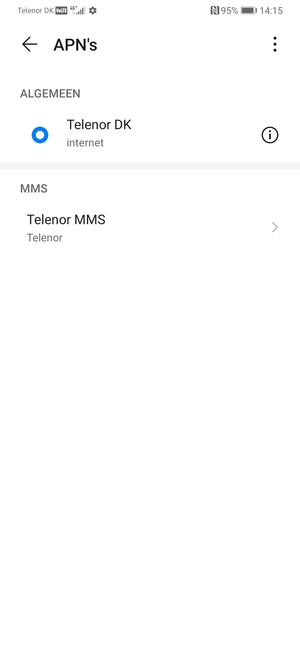 Selecteer de Menu-knop