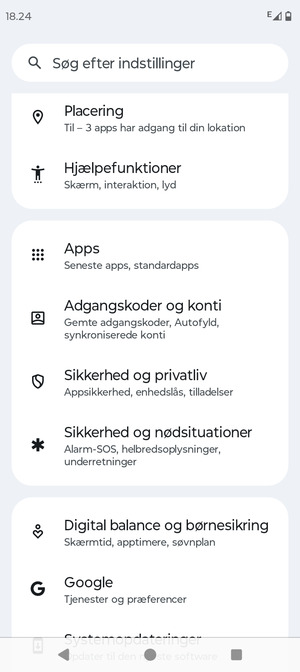Scroll til og vælg Adgangskoder og konti