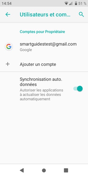 Sélectionnez votre compte Google