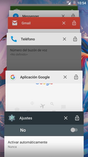 Deslice las aplicaciones a la derecha para cerrarlas
