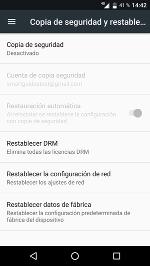 Seleccione Copia de seguridad / Copiar mis datos