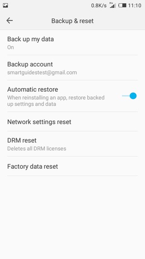 Select Backup account