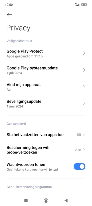 Selecteer Google Play-systeemupdate
