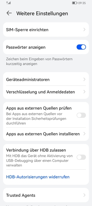 Wählen Sie SIM-Sperre einrichten
